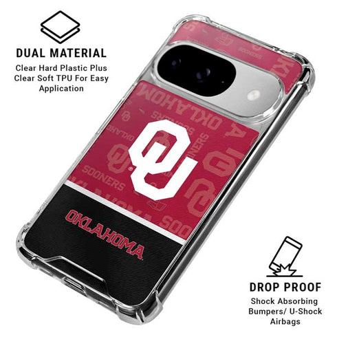 University of Oklahoma Split Jersey Google Pixel 10 Clear Case